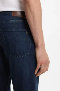 Tapered-fit jeans in pure-blue stretch denim