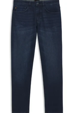 Tapered-fit jeans in pure-blue stretch denim