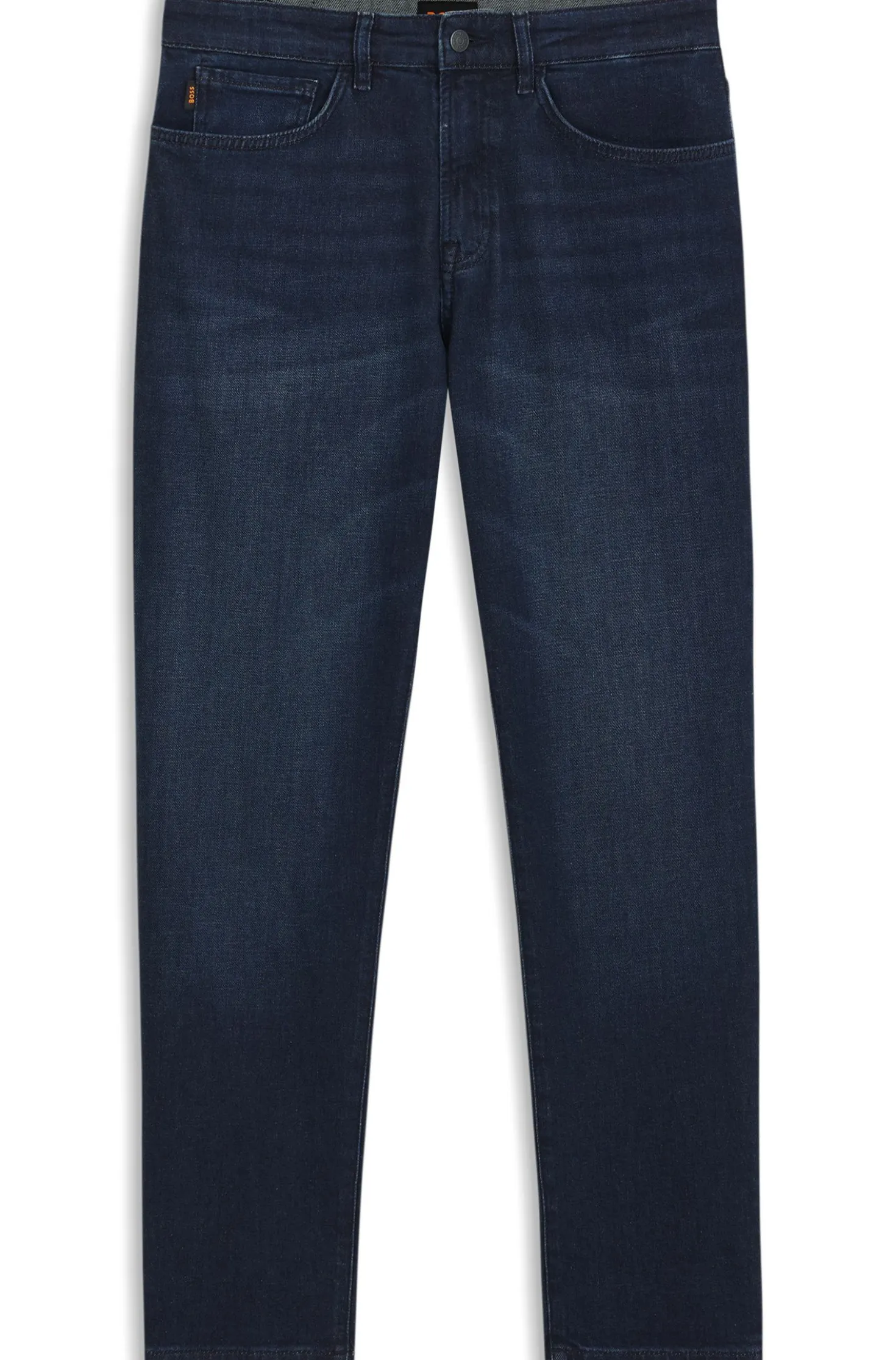 Tapered-fit jeans in pure-blue stretch denim