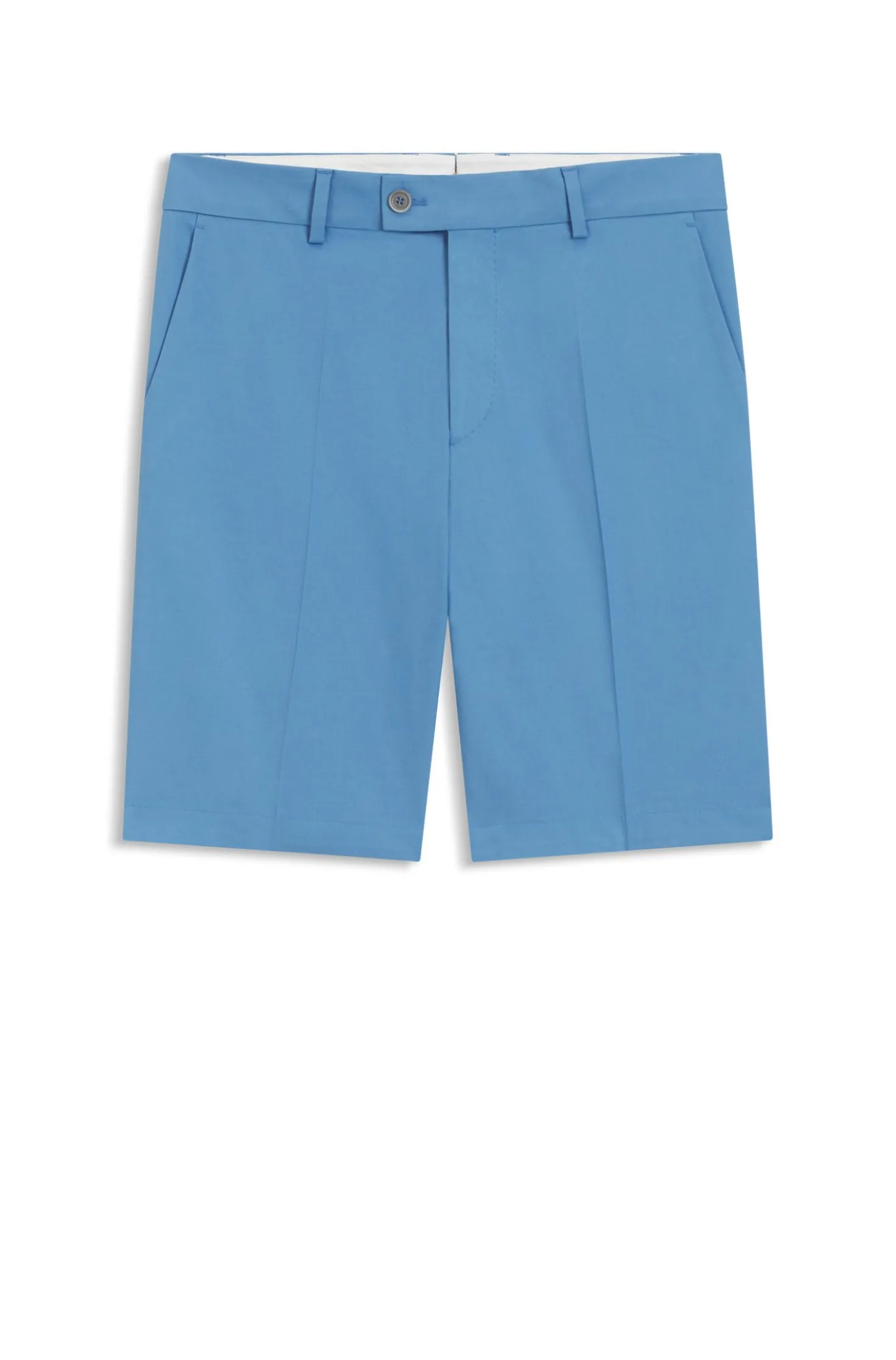 Tapered-fit shorts in cotton, silk and stretch