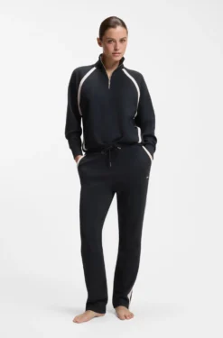 Tapered-fit tracksuit bottoms with contrast inserts