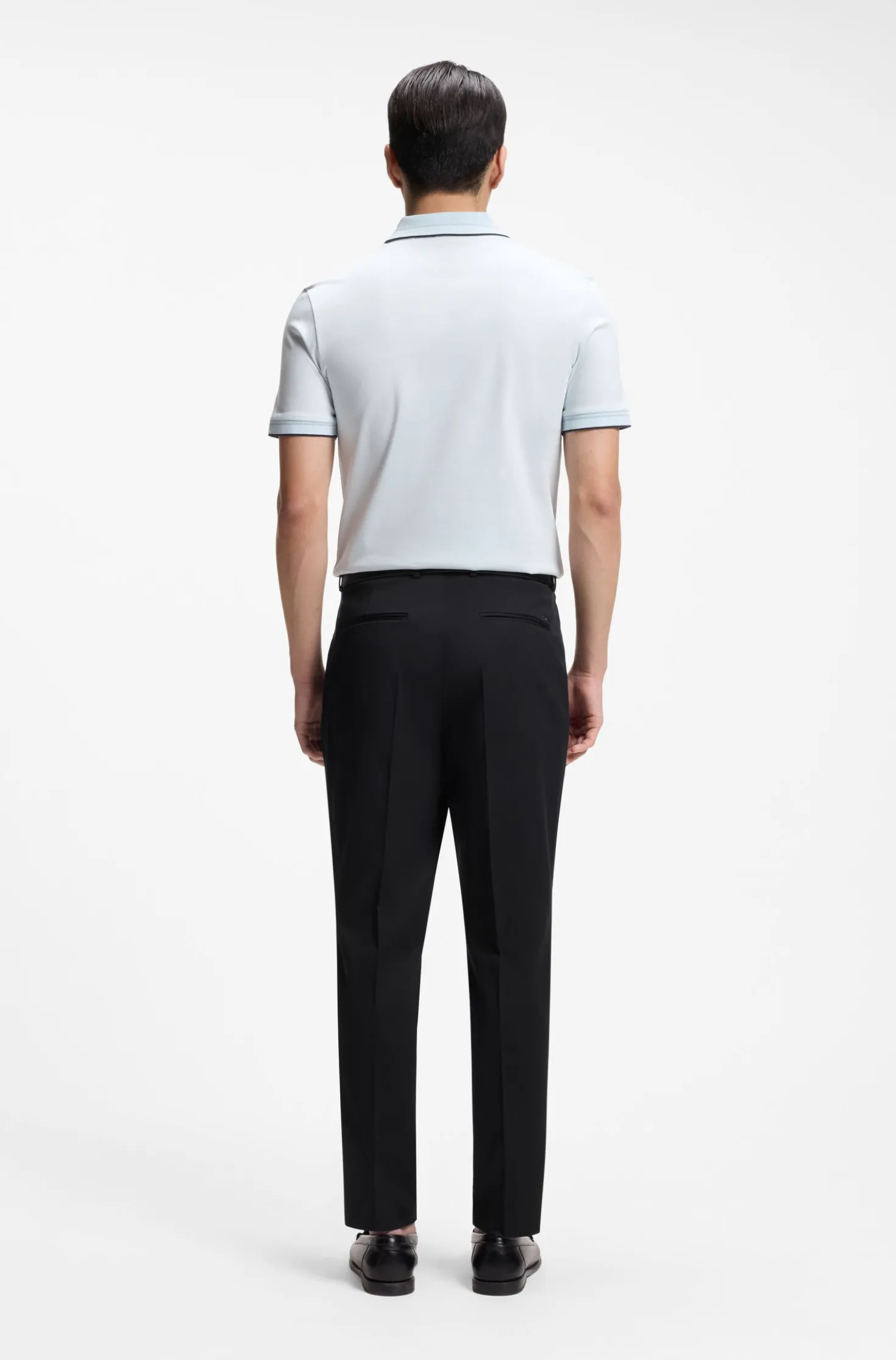 Tapered-fit trousers in a cotton blend