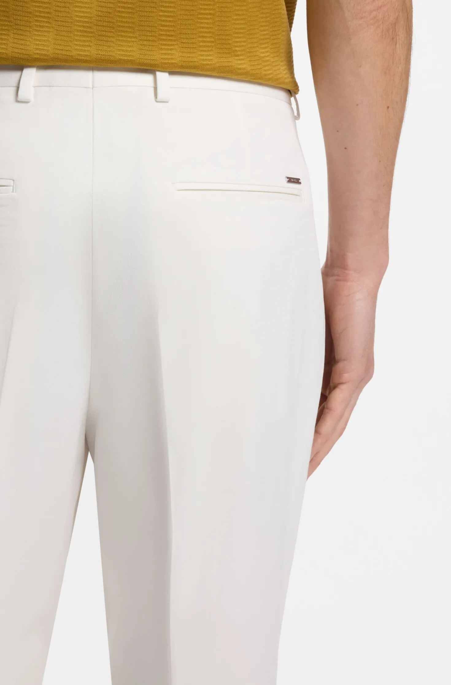 Tapered-fit trousers in a cotton blend