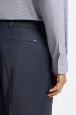Tapered-fit trousers in micro-patterned virgin wool