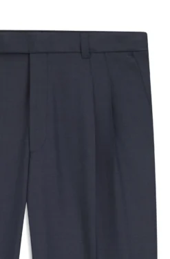 Tapered-fit trousers in micro-patterned virgin wool