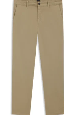 Tapered-fit trousers in stretch-cotton satin