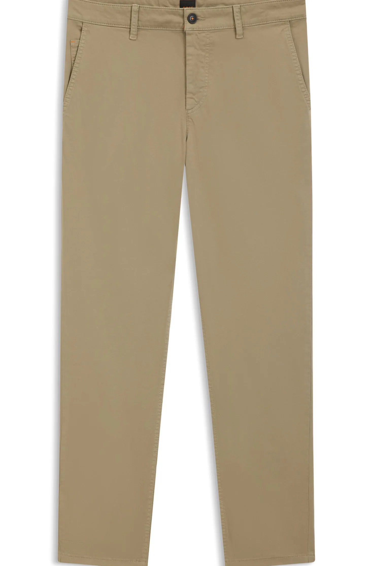 Tapered-fit trousers in stretch-cotton satin