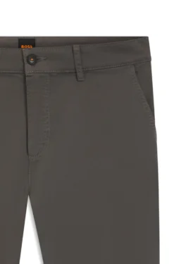 Tapered-fit trousers in stretch-cotton satin