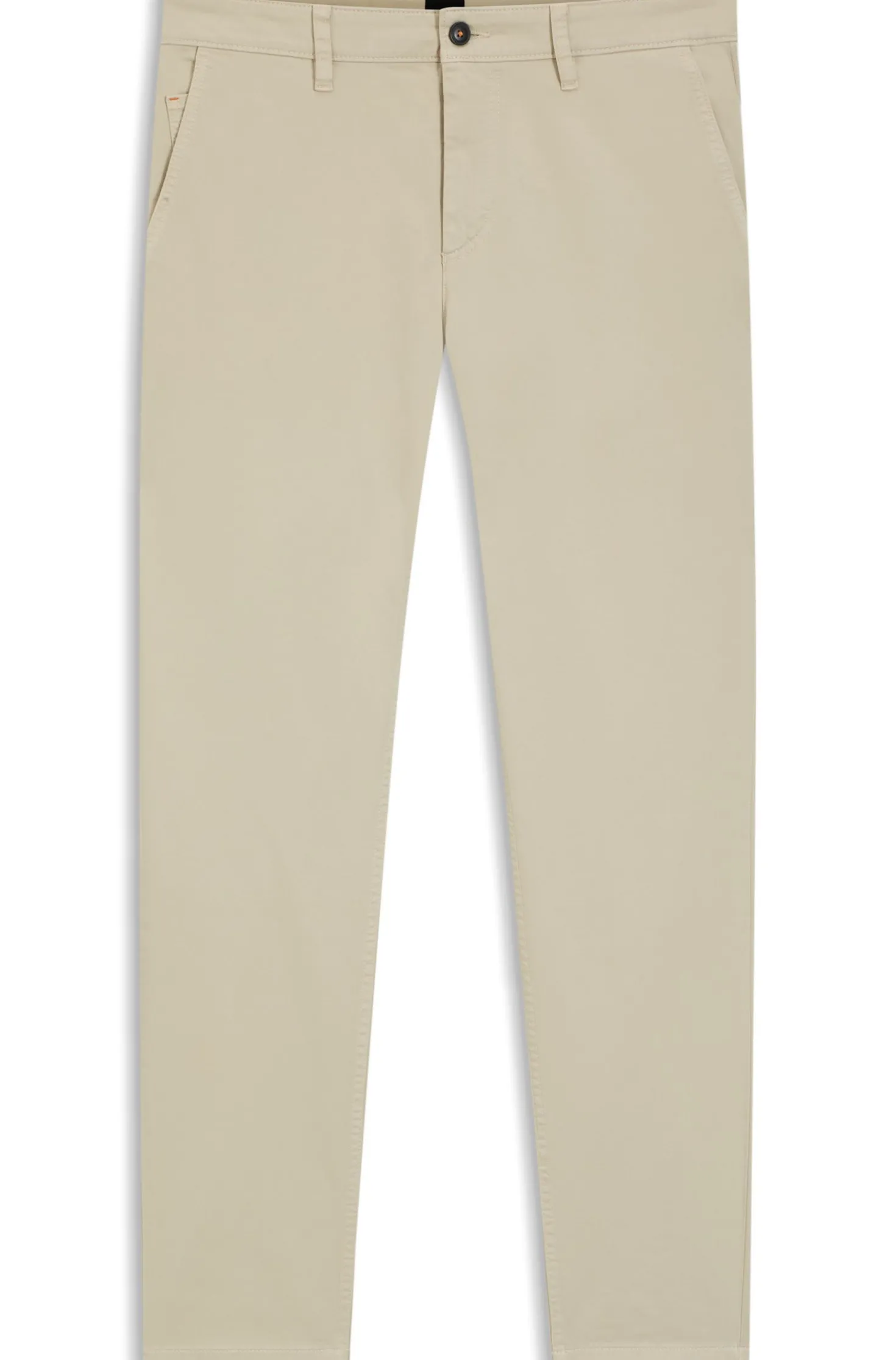 Tapered-fit trousers in stretch-cotton satin