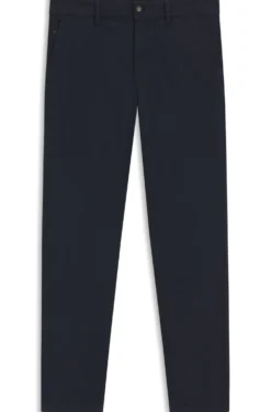 Tapered-fit trousers in stretch-cotton satin