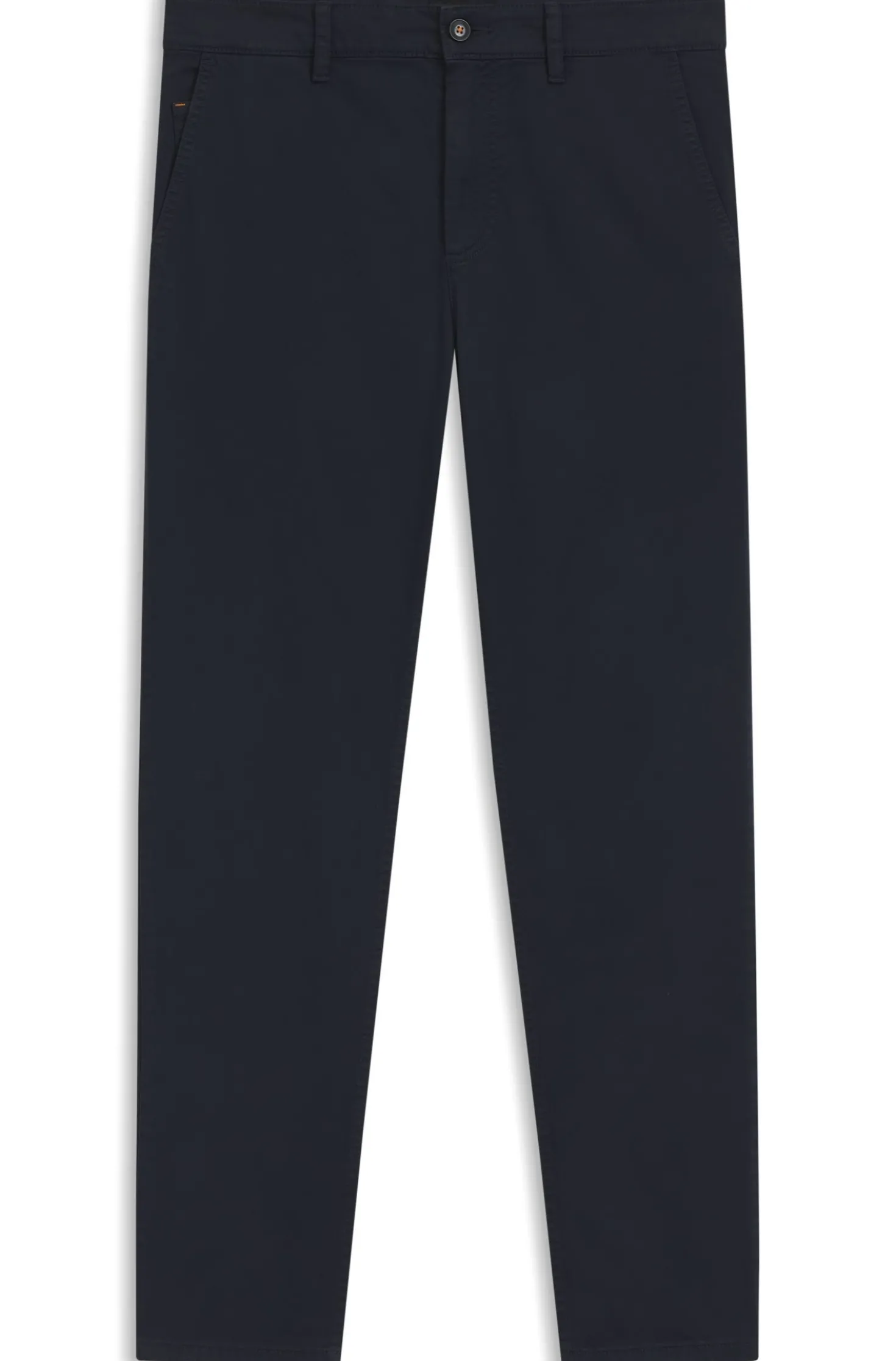 Tapered-fit trousers in stretch-cotton satin