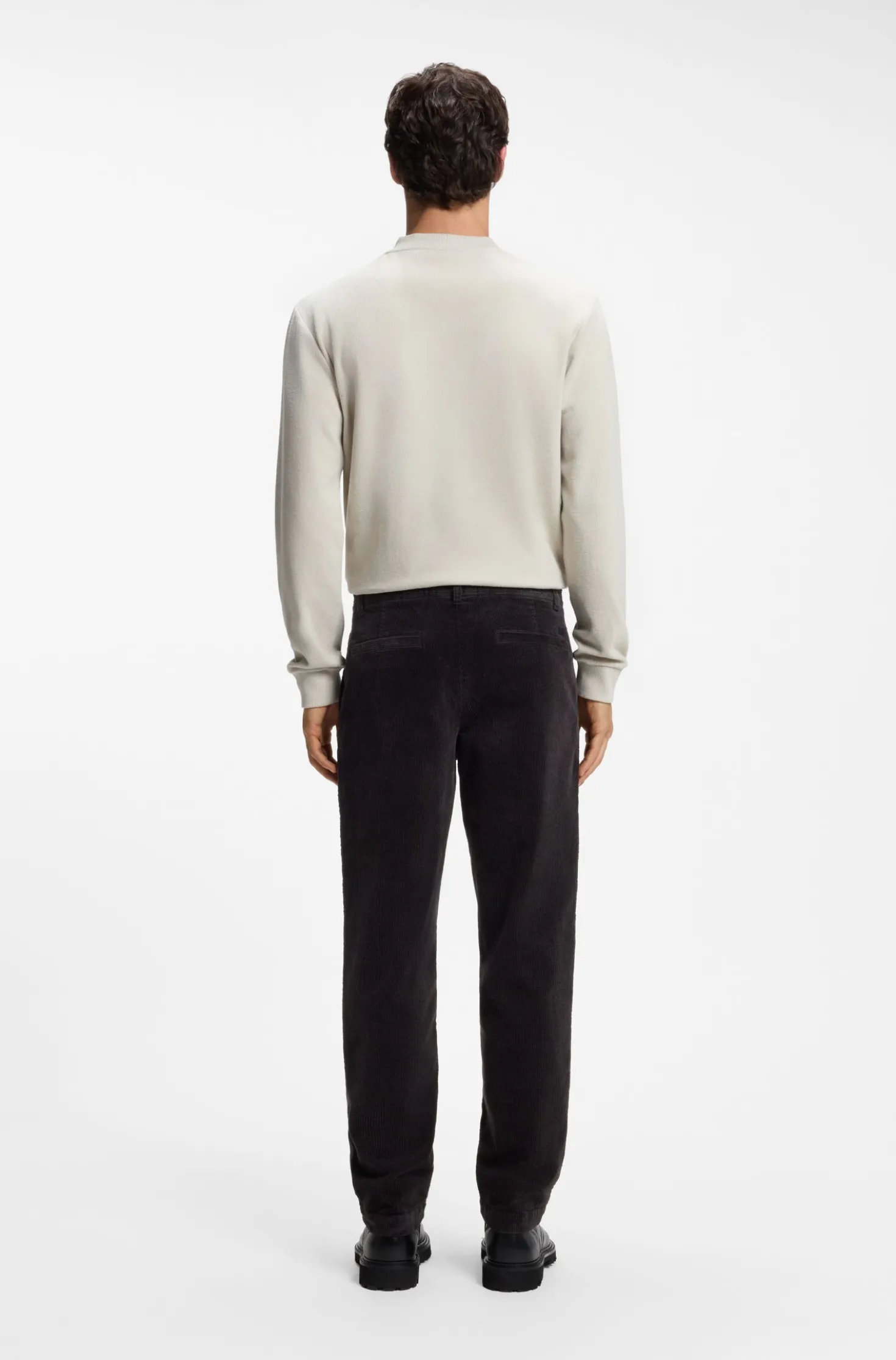 Tapered-fit trousers in stretch-cotton corduroy
