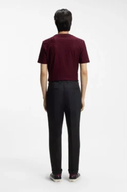Tapered-fit trousers in stretch-cotton twill