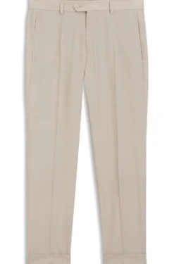 Tapered-fit trousers in virgin wool and silk
