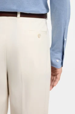 Tapered-fit trousers in virgin wool and cotton