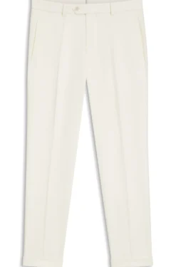 Tapered-fit trousers in virgin wool and cotton