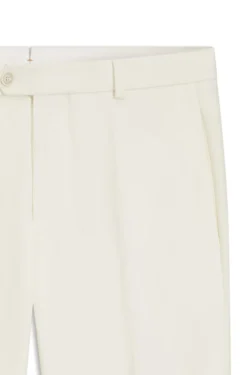 Tapered-fit trousers in virgin wool and cotton