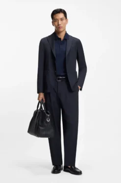 Tapered-fit trousers in washable performance-stretch fabric