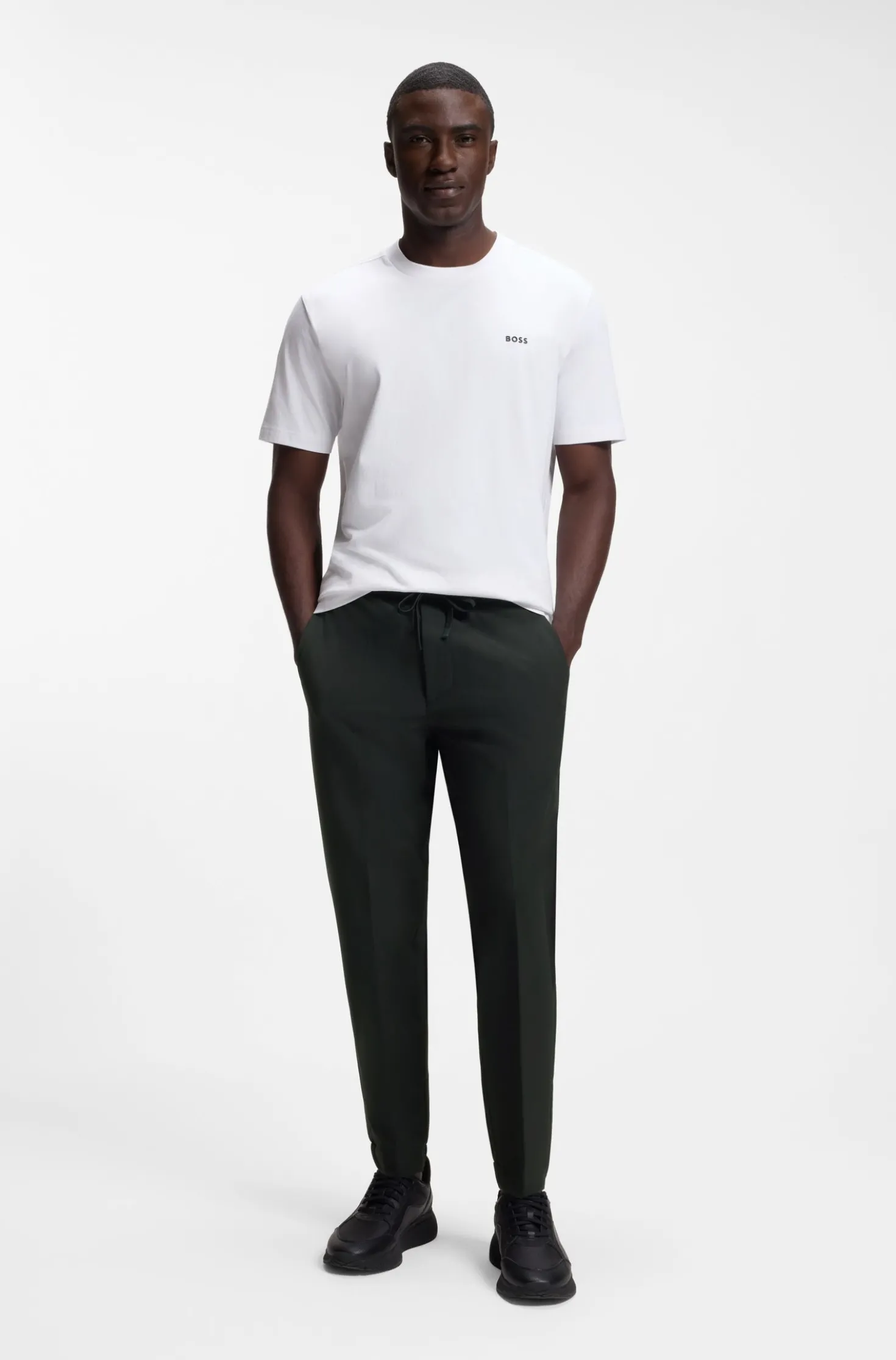 Tapered-fit trousers in water-repellent stretch fabric