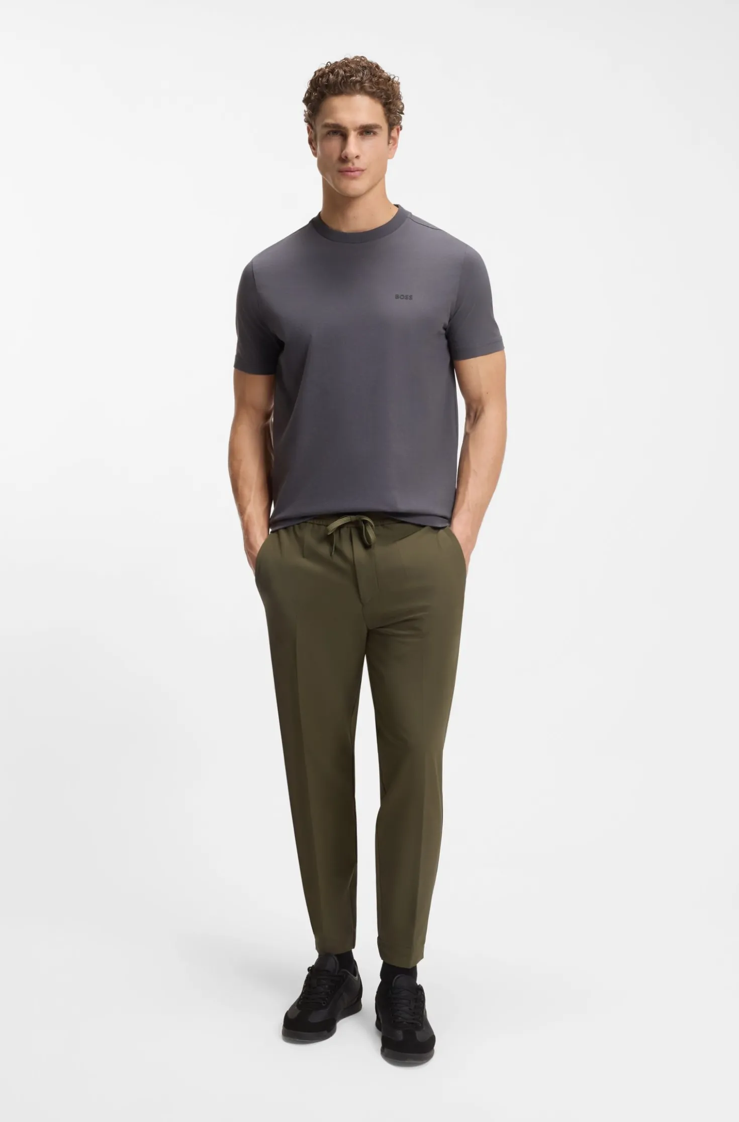 Tapered-fit trousers in water-repellent stretch fabric