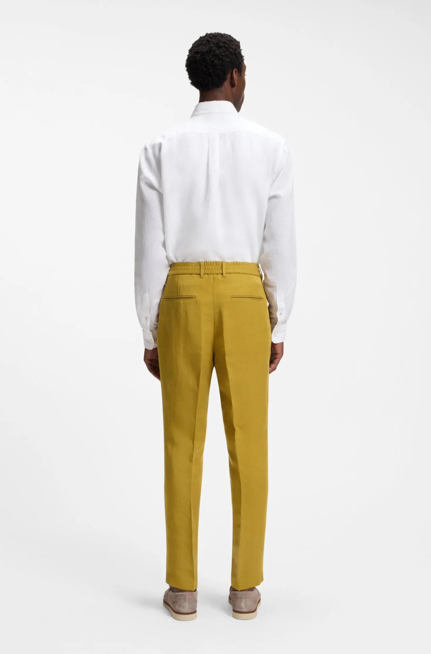 Tapered-fit trousers with drawcord waist