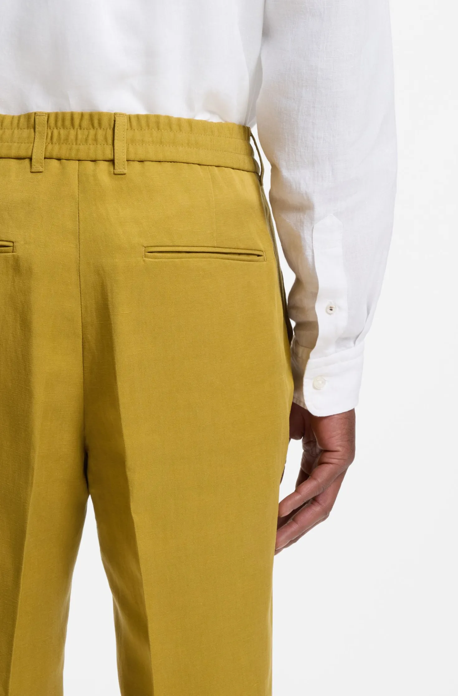 Tapered-fit trousers with drawcord waist