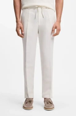 Tapered-fit trousers with drawcord waist