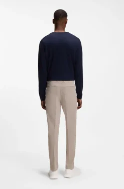 Tapered modern-fit trousers in stretch cotton