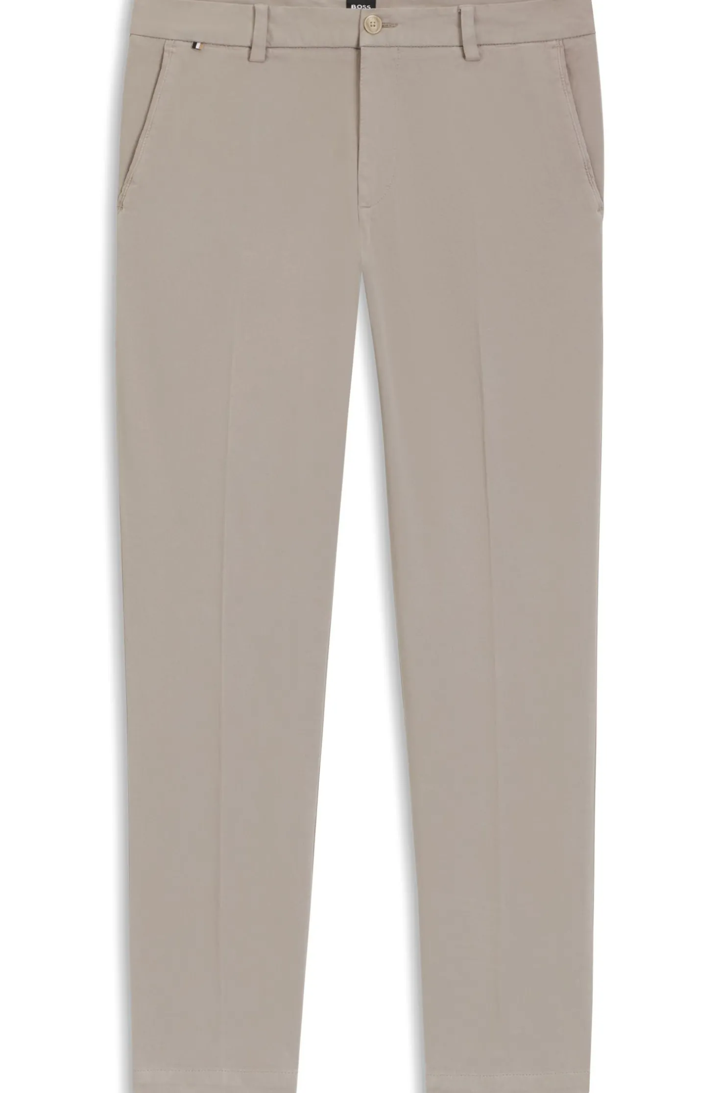 Tapered modern-fit trousers in stretch cotton