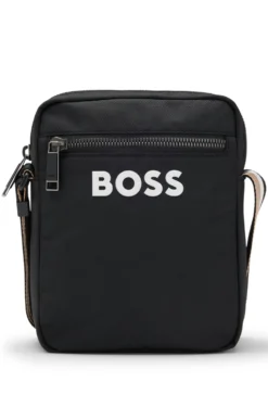 Textured crossbody bag with logo
