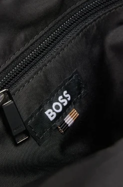 Textured crossbody bag with logo
