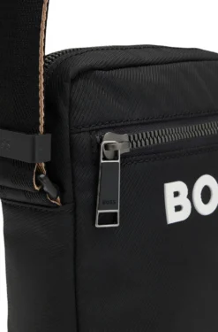 Textured crossbody bag with logo