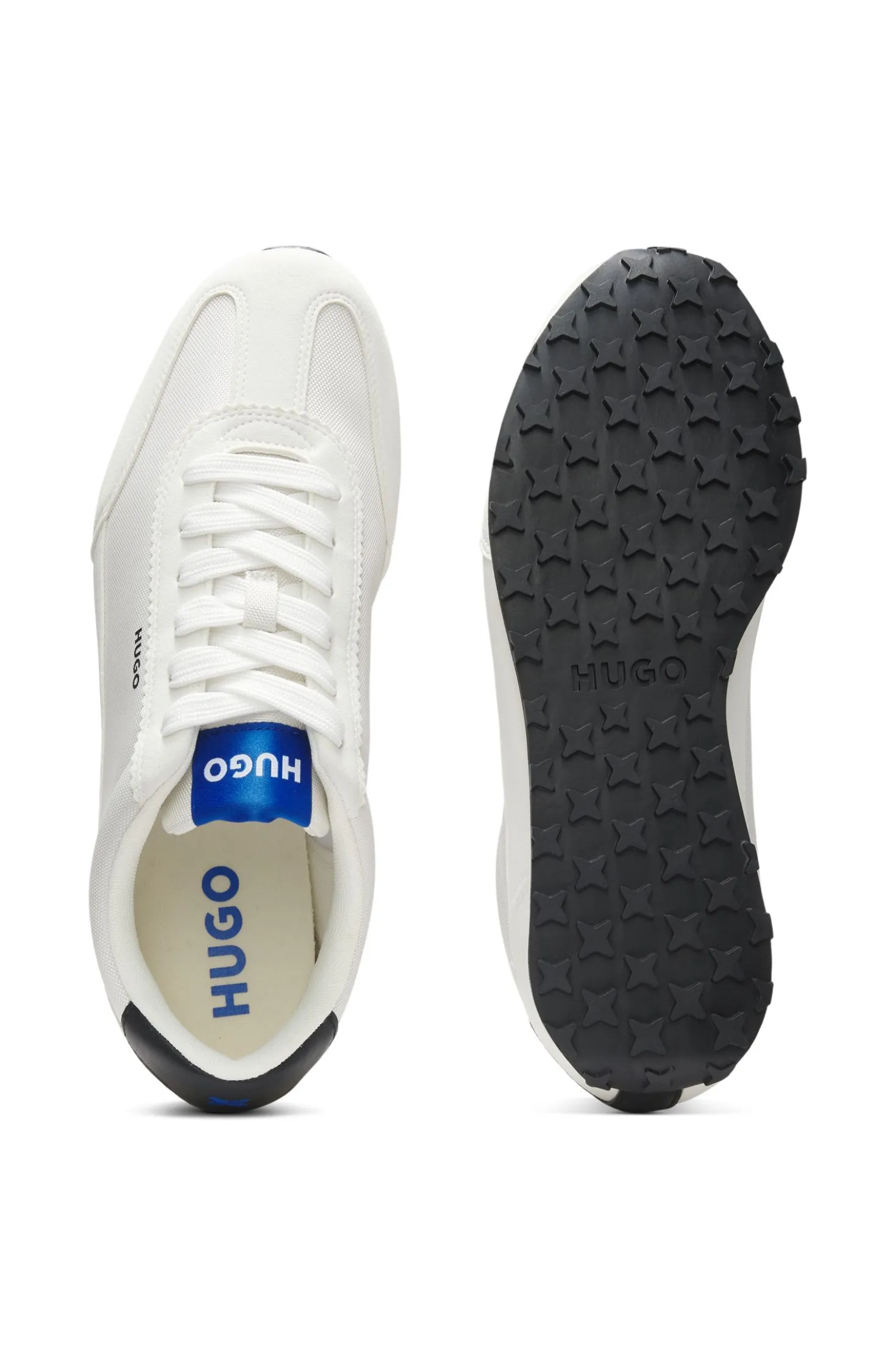 Textured-fabric trainers with star detail