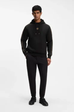 The Open cotton-blend hoodie with rear graphic