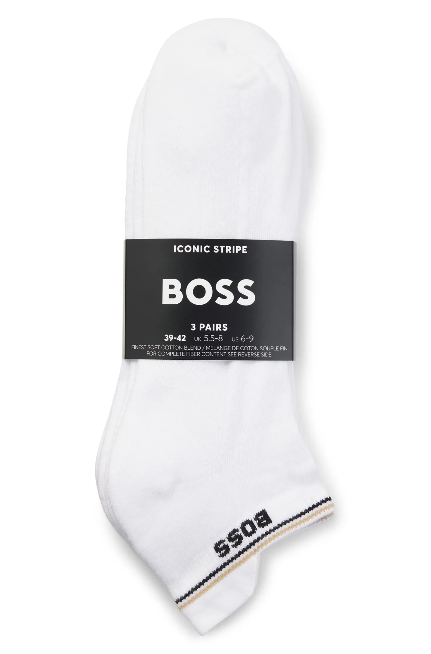 Three-pack ankle socks with plush sole