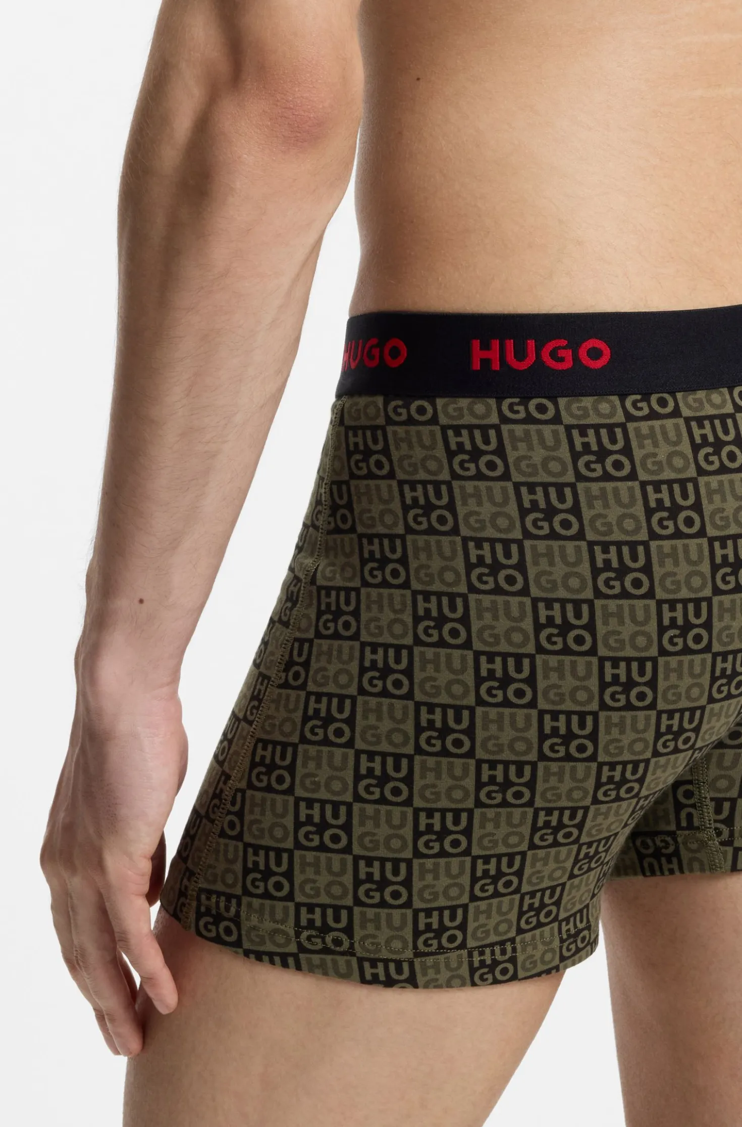 Three-pack boxer briefs in stretch cotton