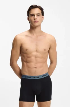 Three-pack boxer briefs in stretch cotton