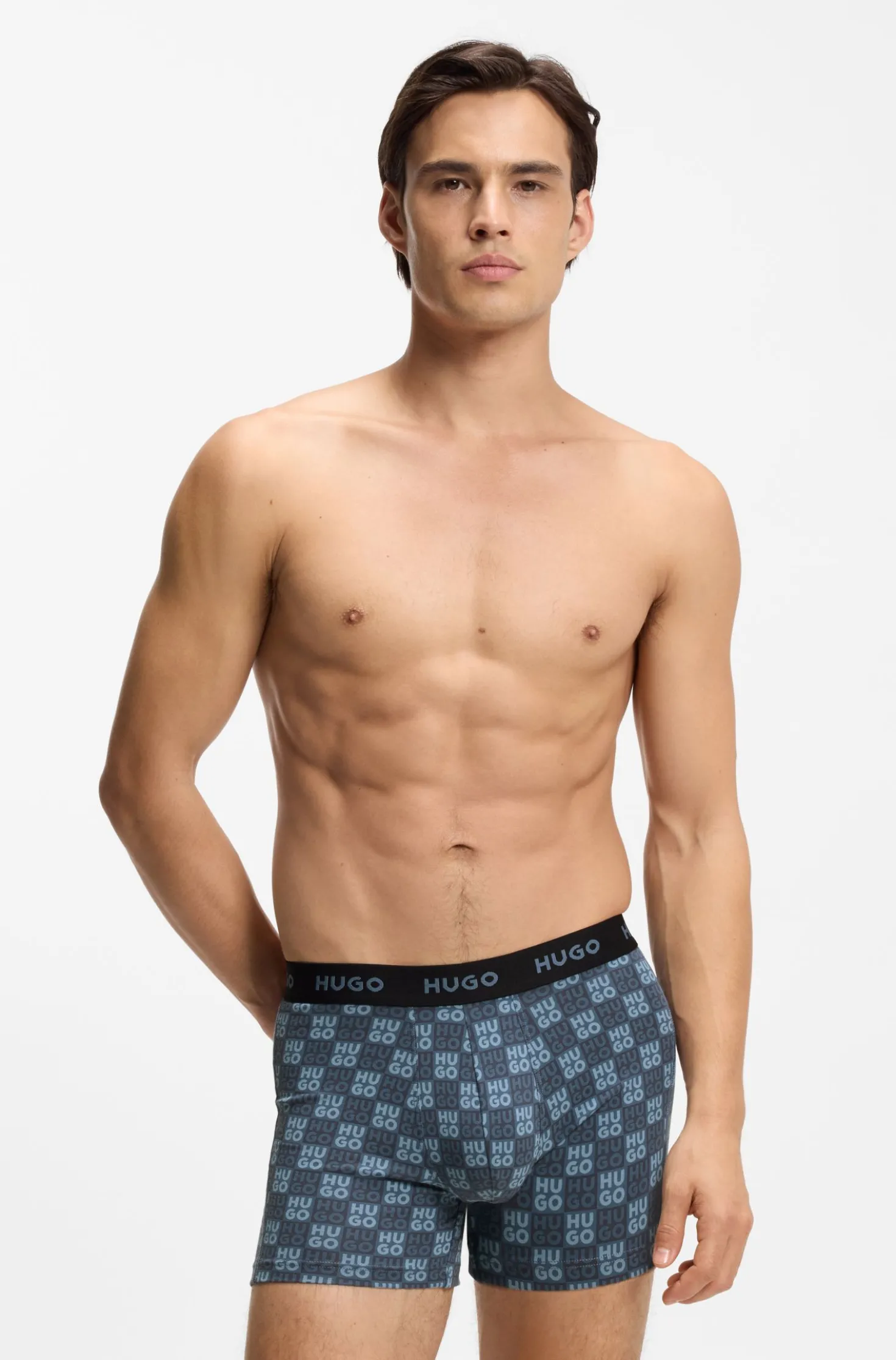 Three-pack boxer briefs in stretch cotton
