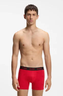 Three-pack boxer briefs in stretch cotton