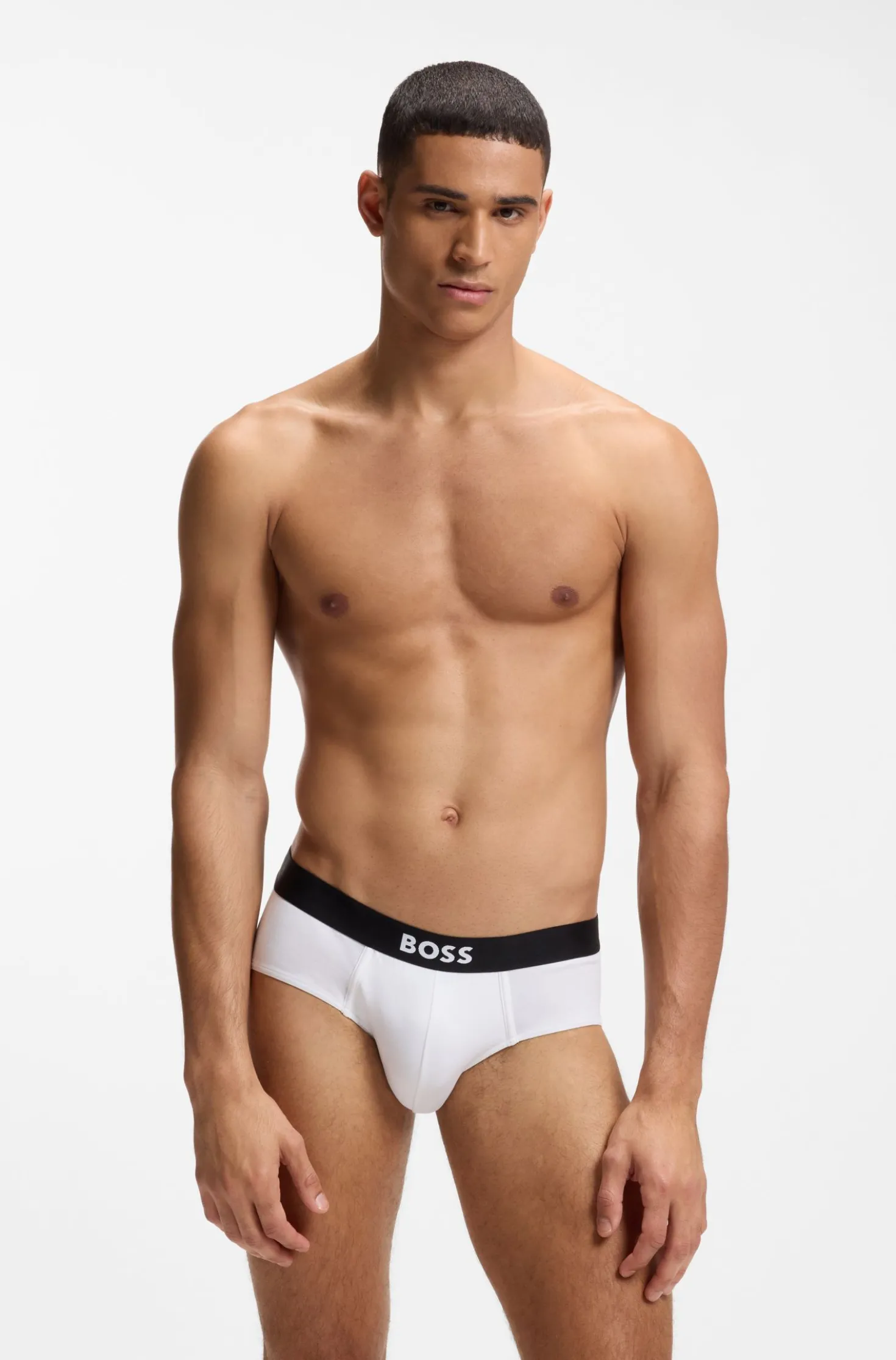 Three-pack low-rise briefs in stretch cotton