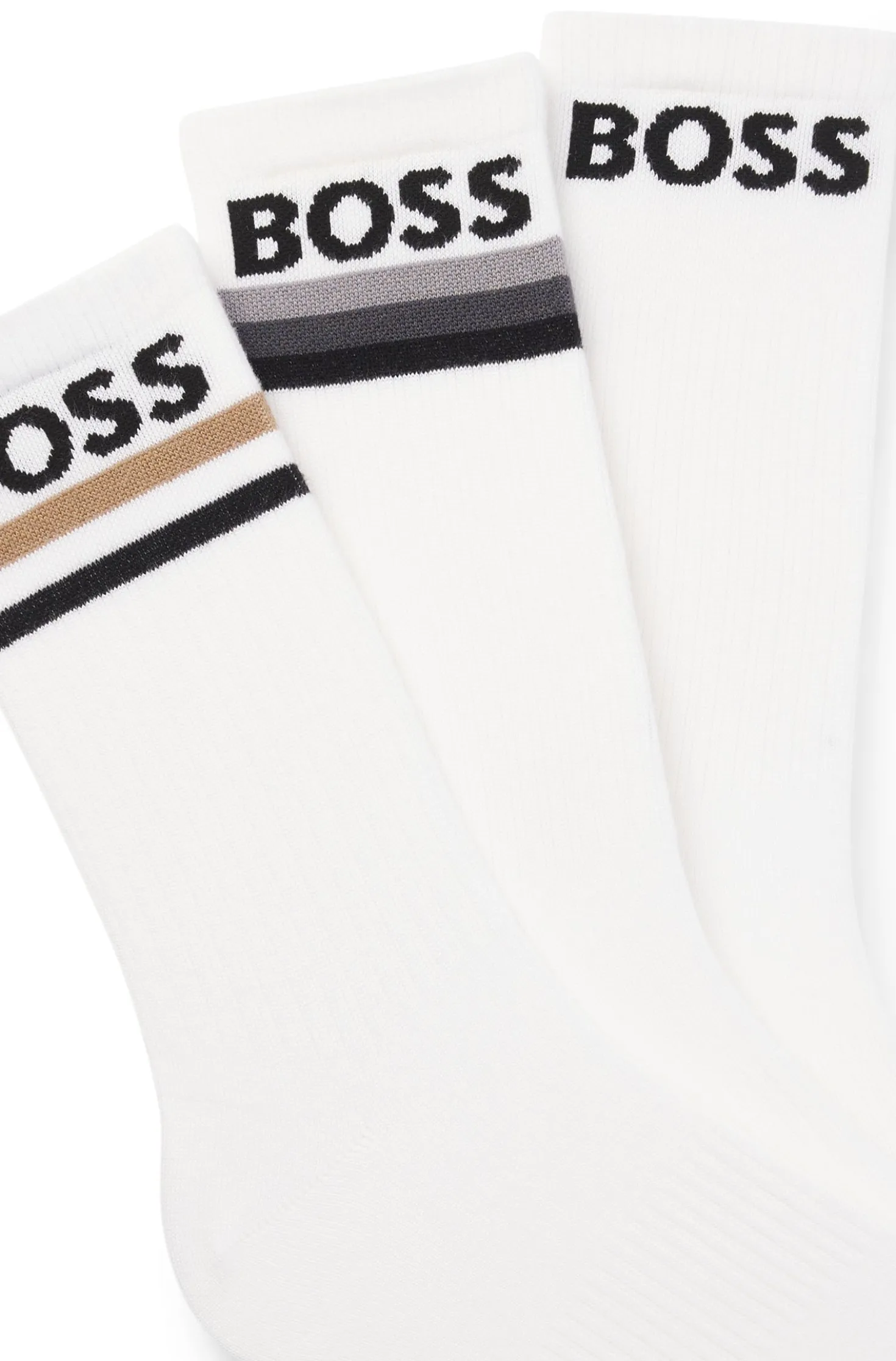 Three-pack of bamboo-blend short socks with logos