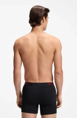 Three-pack of branded boxer briefs in stretch cotton
