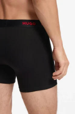 Three-pack of branded boxer briefs in stretch cotton