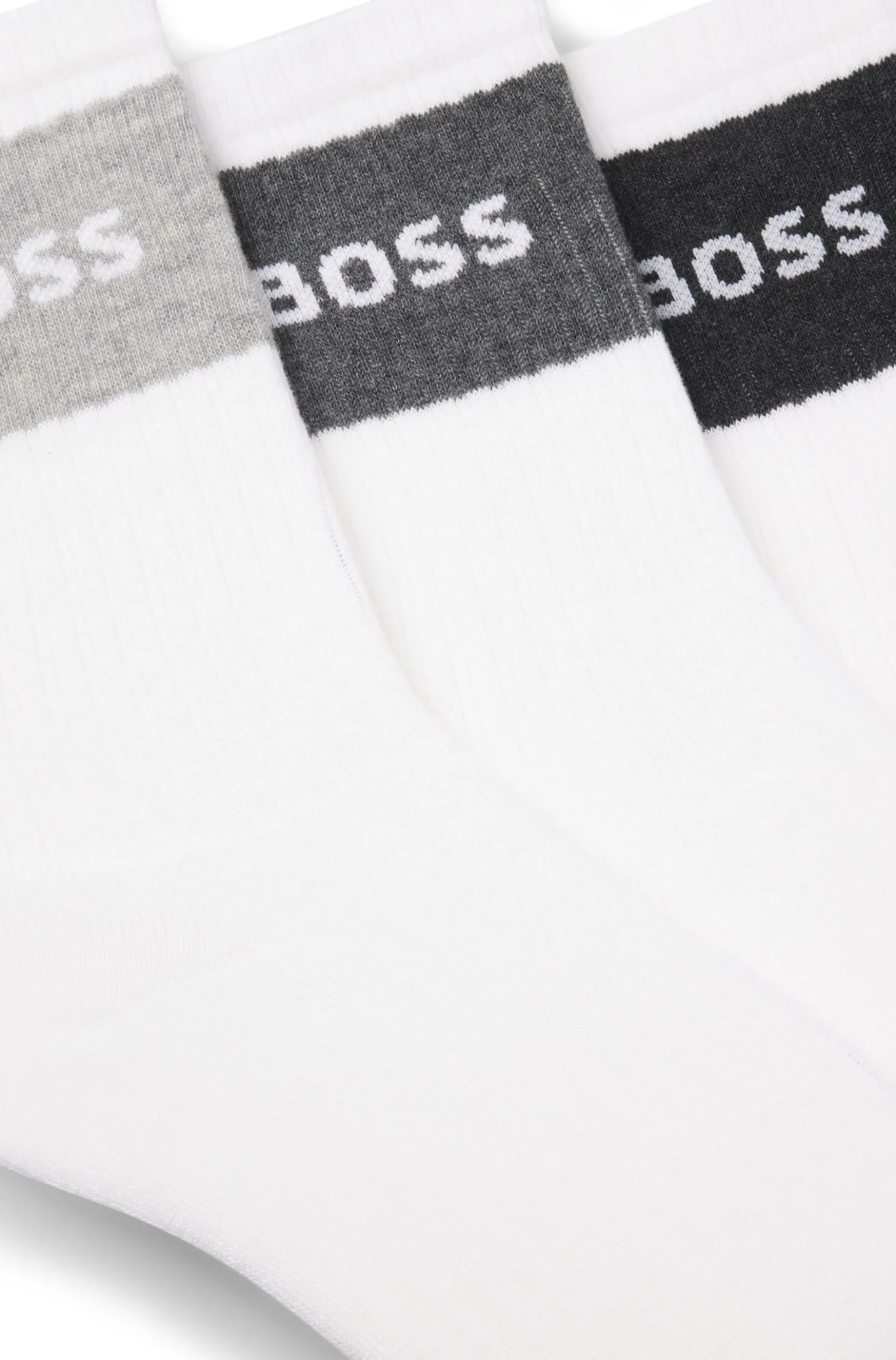 Three-pack of cotton-blend socks in a short length