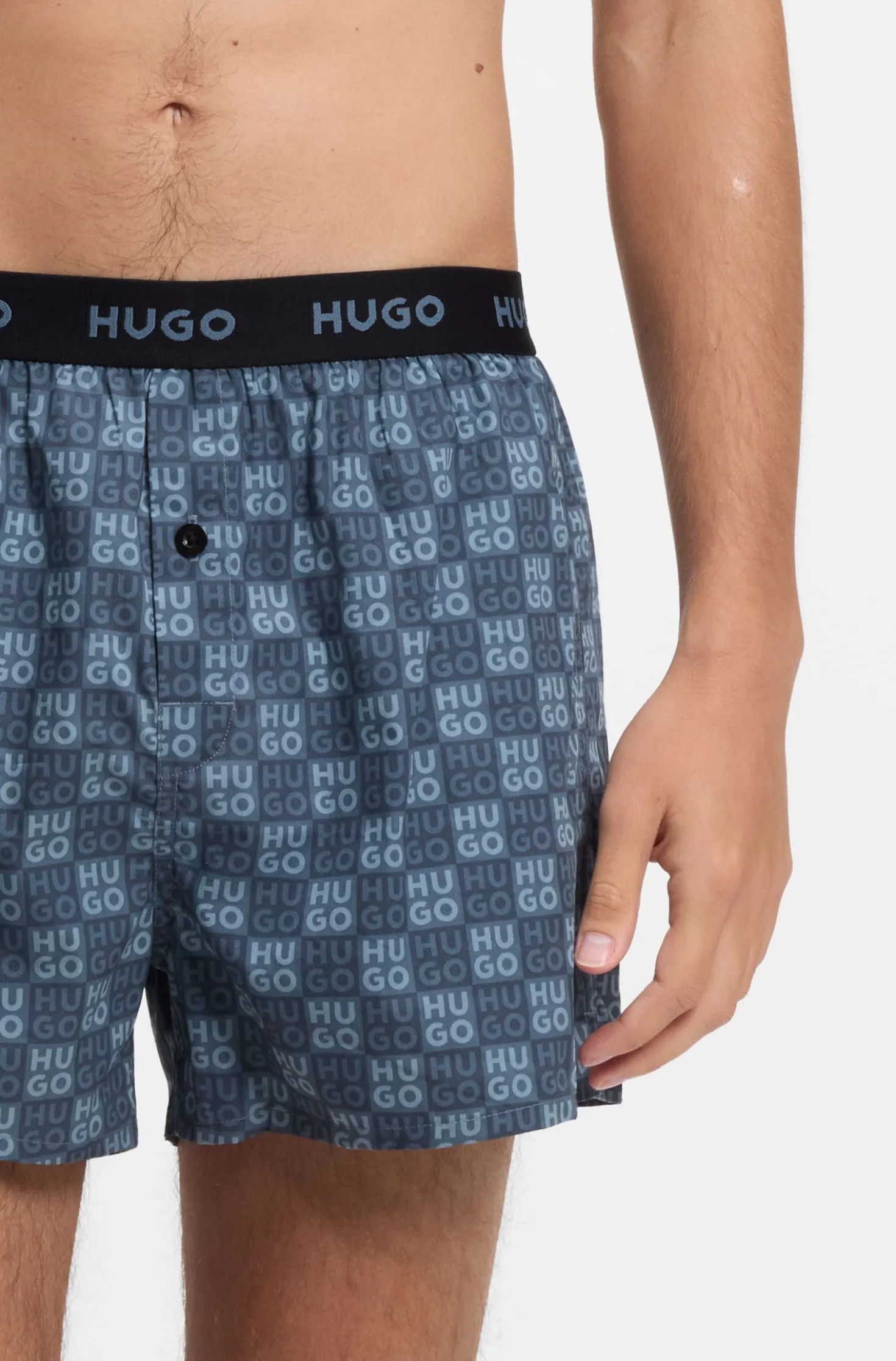 Three-pack of cotton boxer shorts with logo waistbands