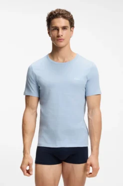 Three-pack of cotton underwear T-shirts with embroidered logo