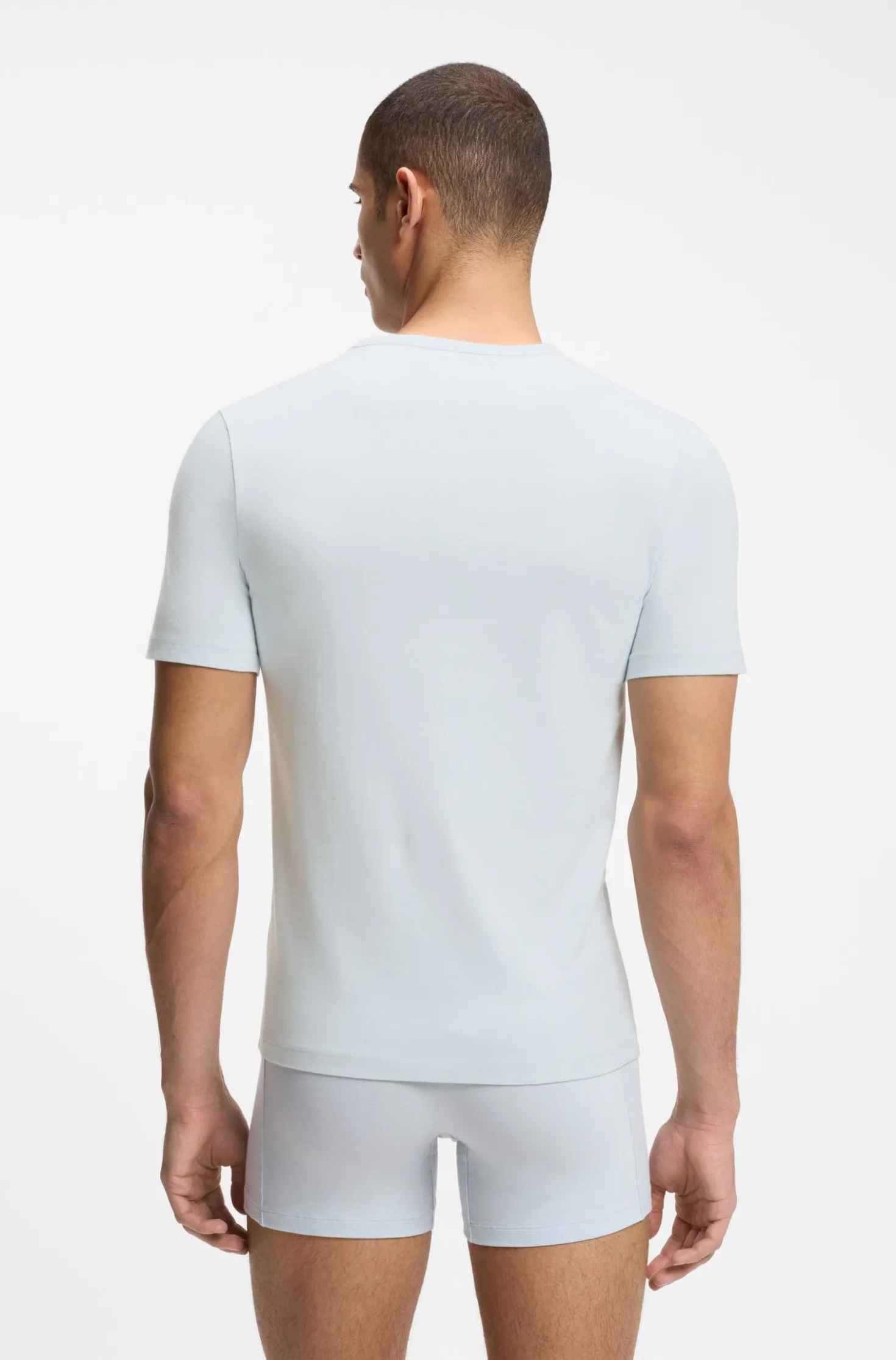 Three-pack of cotton underwear T-shirts with embroidered logo