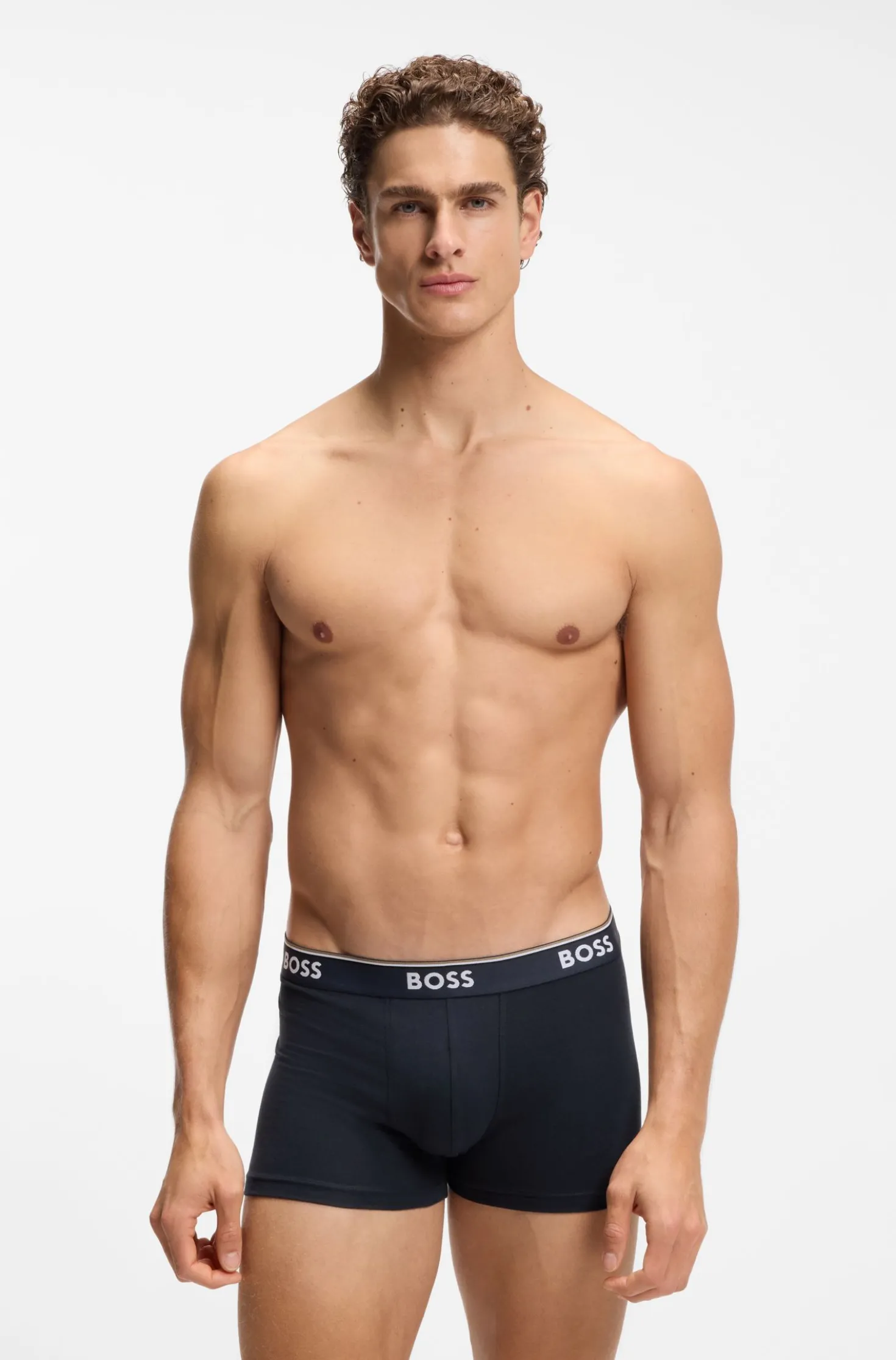 Three-pack of logo-detail trunks in stretch cotton