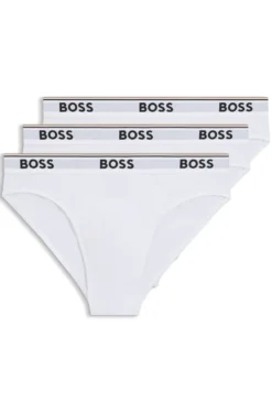 Three-pack of logo-waistband briefs in stretch cotton