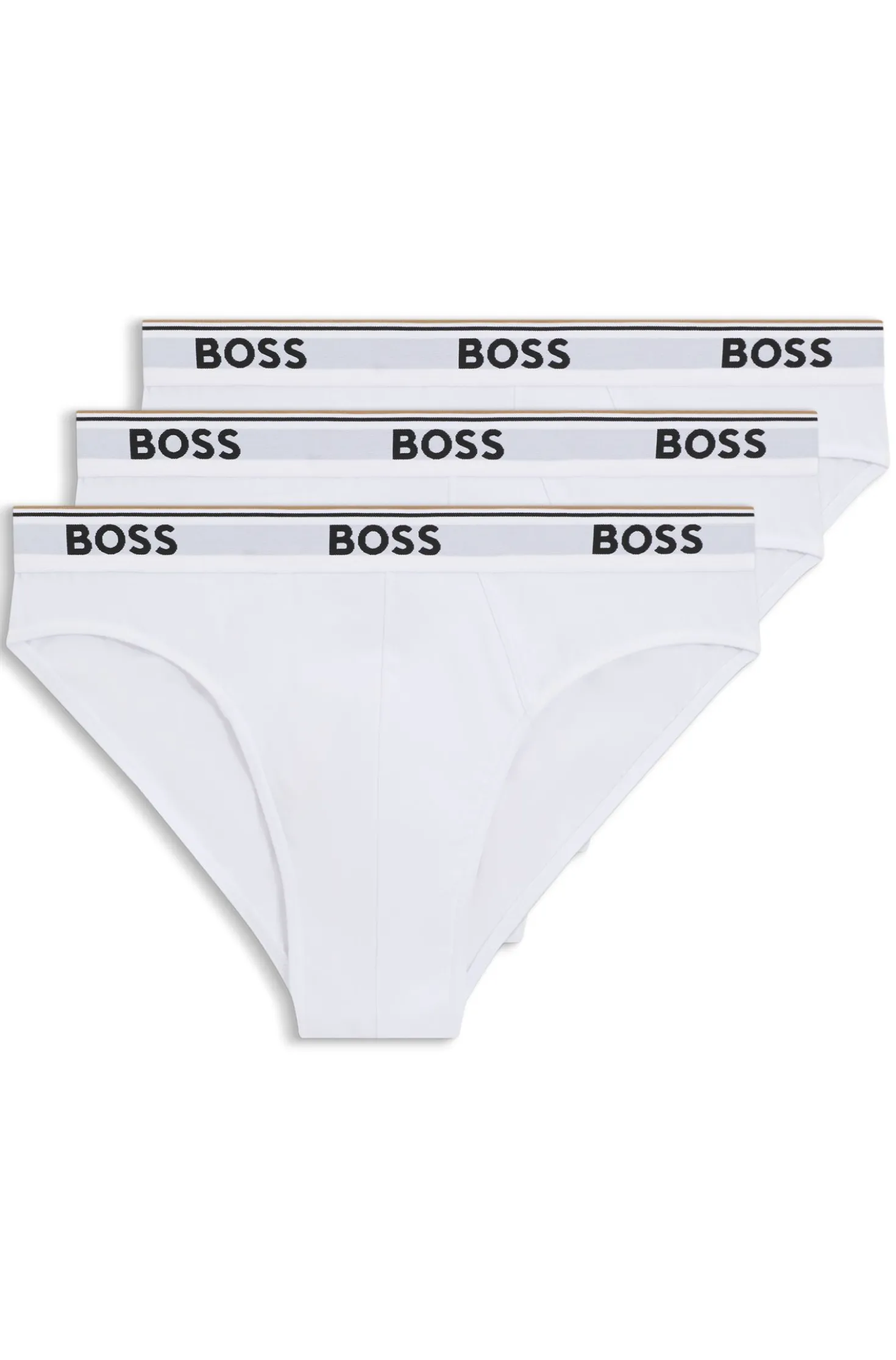 Three-pack of logo-waistband briefs in stretch cotton
